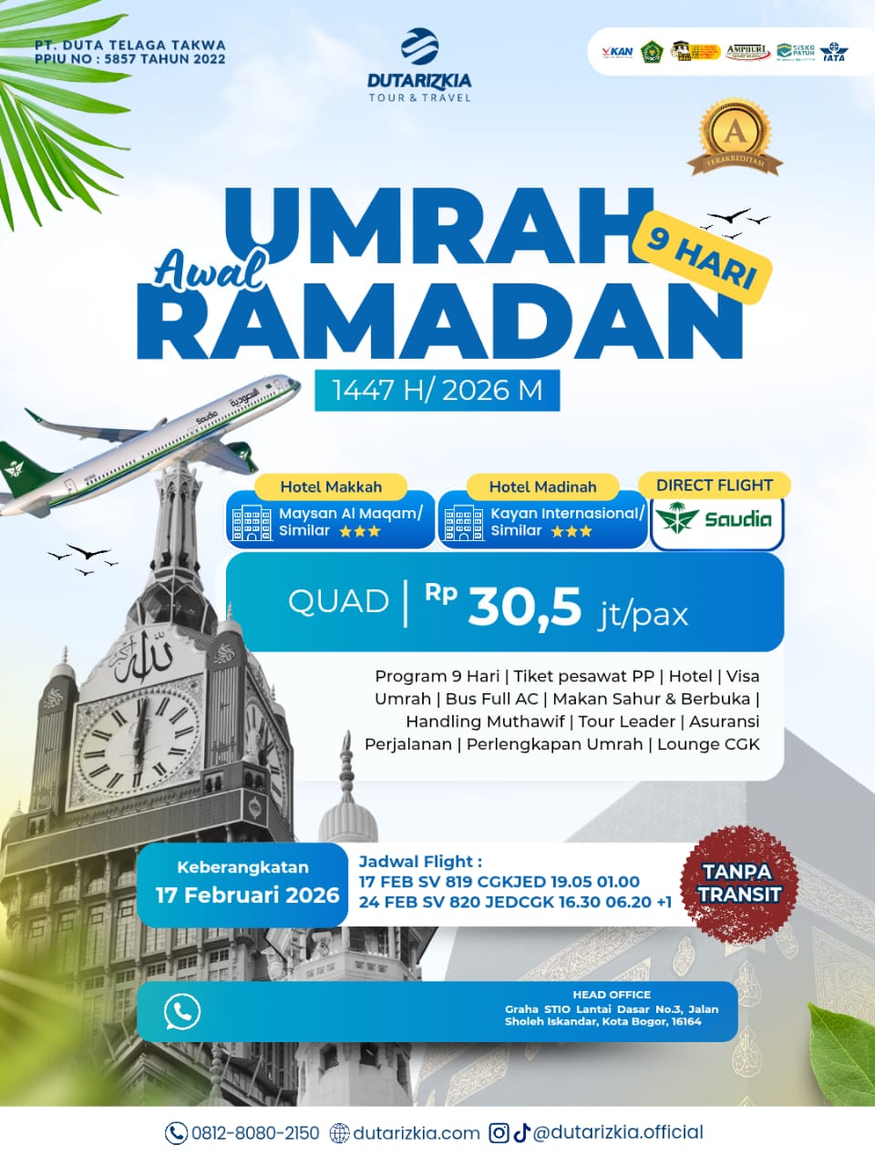 UMRAH AWAL RAMADAN 2026 - 9 HARI